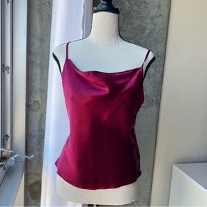 NWT Fleur du Mal Silk spaghetti strap camisole in Bordeaux